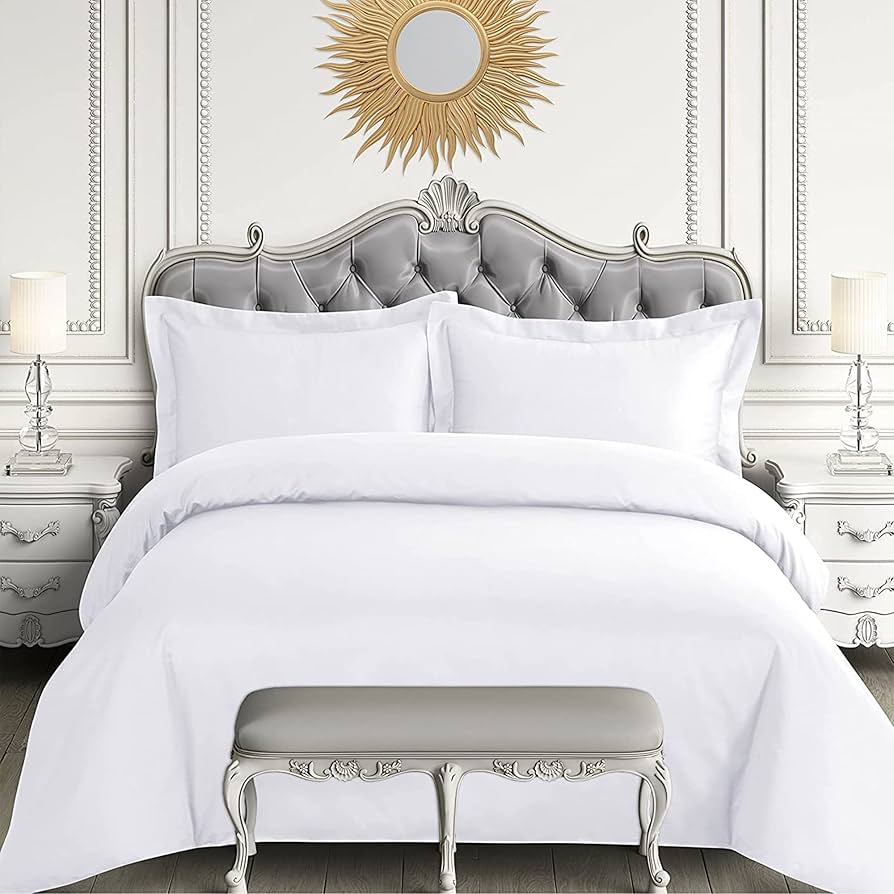 Amazon.com: EC 600 TC Oversized Duvet Cover Set King White